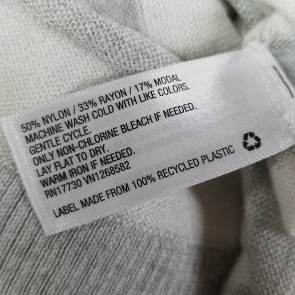 A New Day Grey White Striped Crew Neck Sweater - Picture 8 of 8